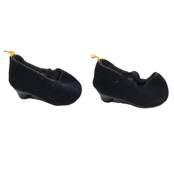 Build A Bear Workshop Black Velvet Heels Pumps Shoes BABW BAB - Picture 3 of 7